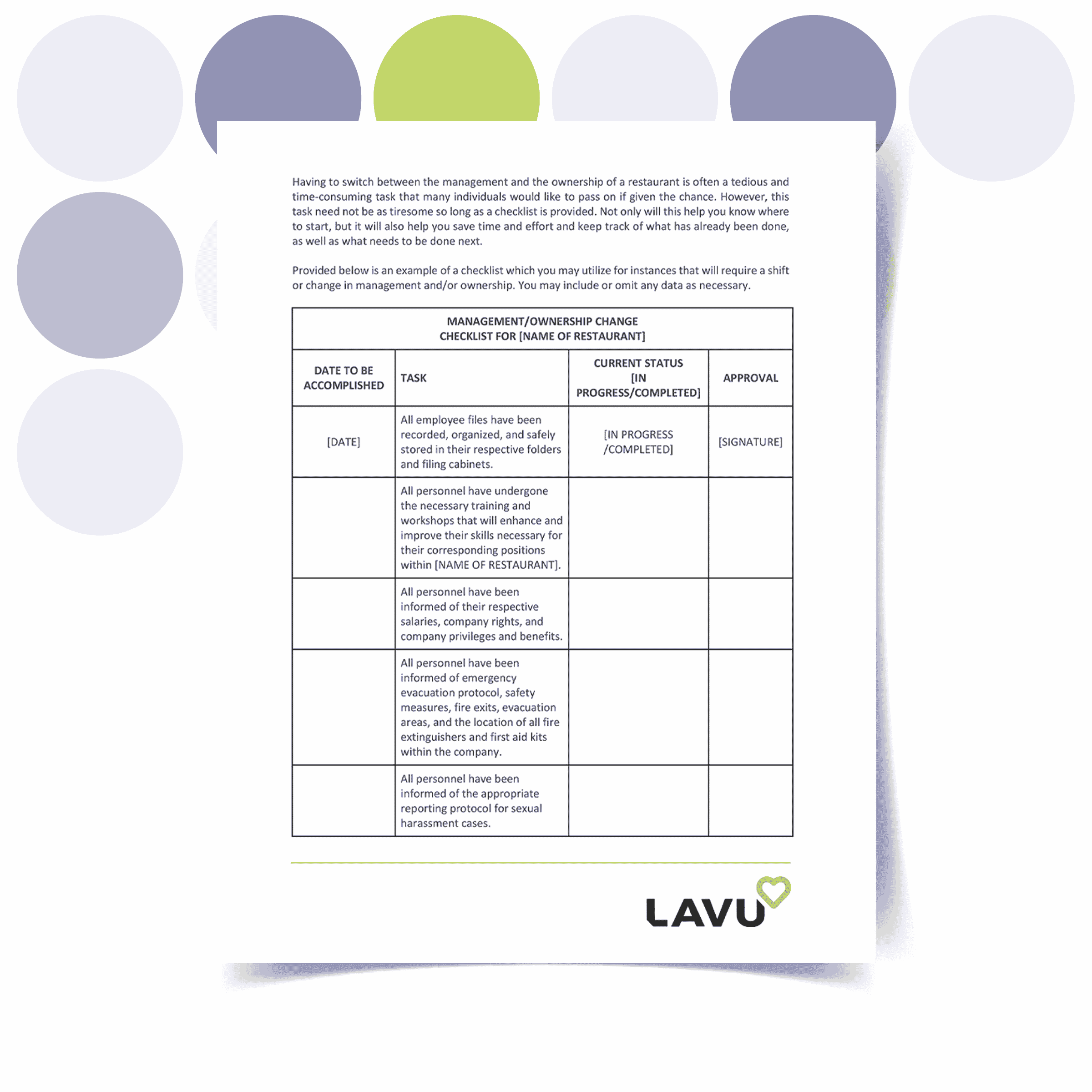 Restaurant New Manager/Owner Checklist | Lavu Resources