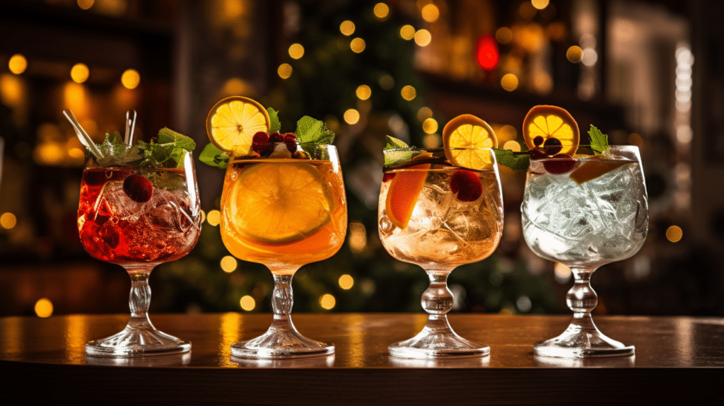 Festive Holiday Bar and Restaurant Cocktail Drink Recipes